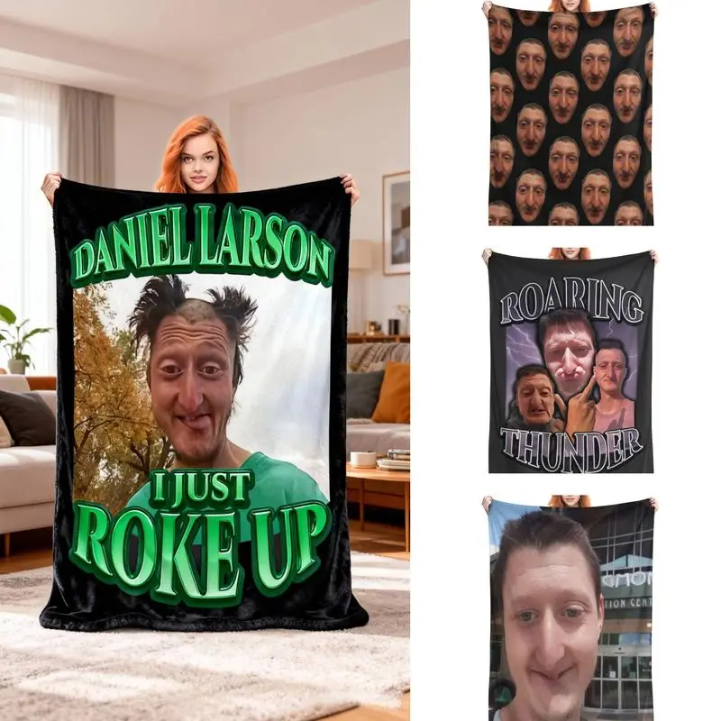 Daniel Larson Trending Tiktok Meme Throw Blanket Soft Cozy Warm Flannel Plush Blanket for Sofa Couch Bed Travel Halloween Christmas Party Cosplay Holiday Gift