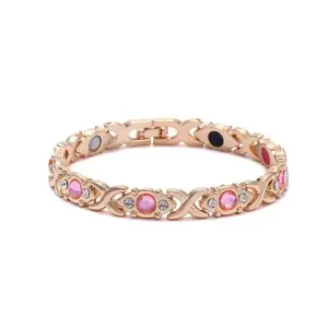 Luxury Magnetic Copper Bracelet for Women – High-Strength 3800 Gauss + Elegant Cubic Zirconia, Lightweight & Adjustable Daily Wear