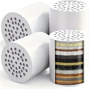 4 Pack 34 Stage Shower Filter Universal Replacement Cartridge Hard Water Purifier Removes Chlorine, Heavy Metals, Iron, Other Sediments, Water Softener with High Output