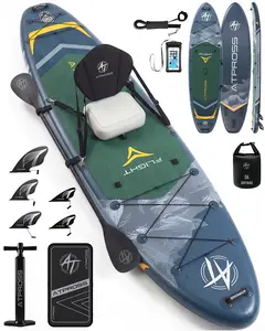 Atpross 12'x36" Extra Wide Inflatable Paddle Board  Stable Beginner-Friendly SUP with Kayak Seat for Lake Days, Yoga, Fishing & Outdoor Adventures | Premium Accessories Kit & Backpack