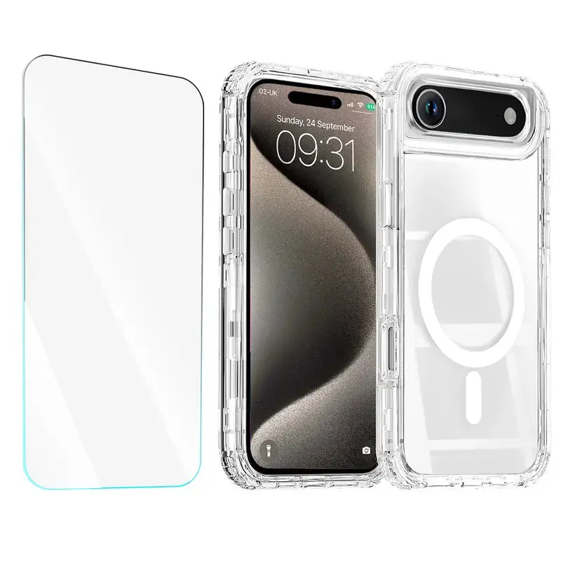 Entronix Bundle Compatible with iPhone 17 Air - [Magnetic] [Clear] Heavy Duty Case & 1 Clear Screen Protector