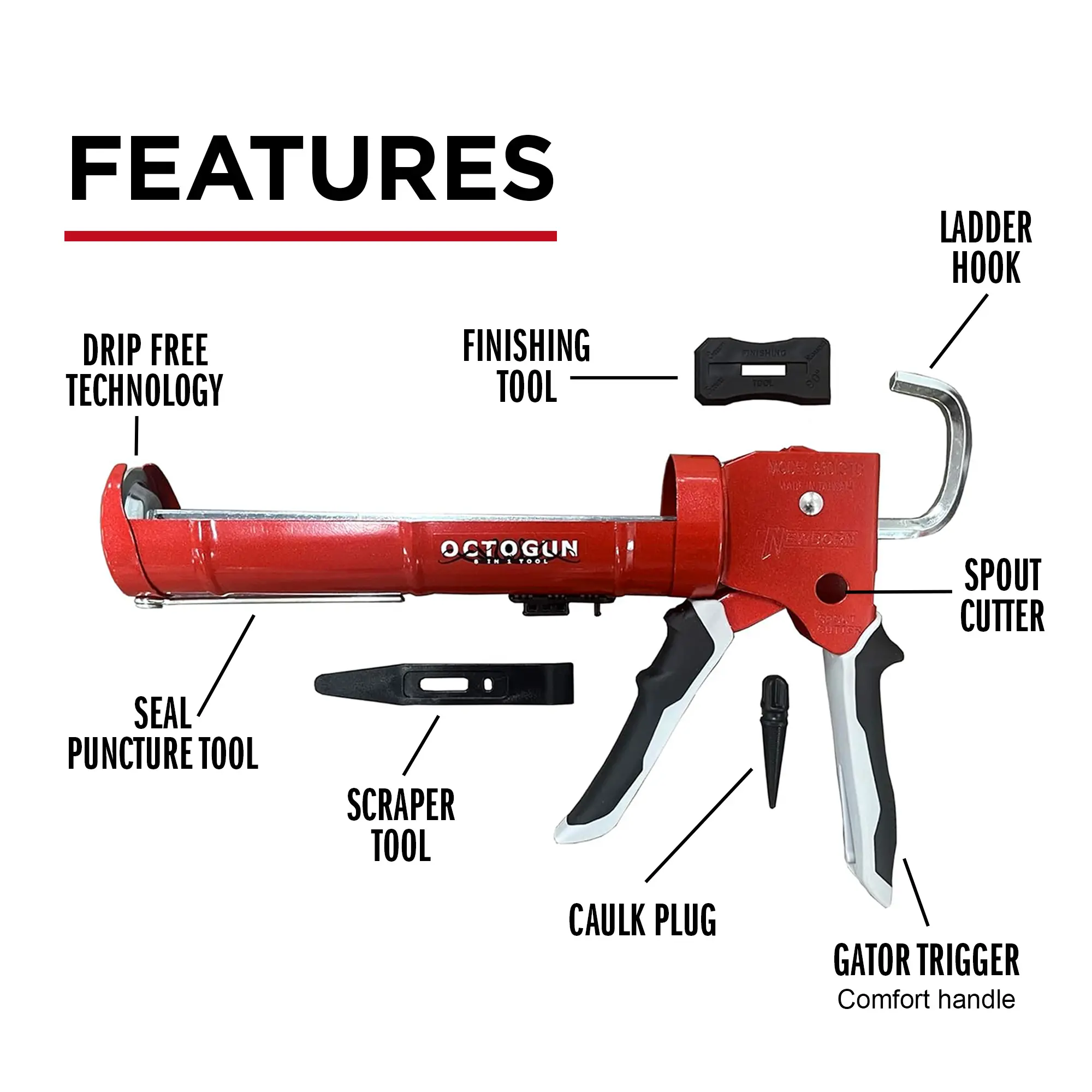 Octogun 930-GTD Drip-Free Caulk Gun Octogun 930-GTD Drip-Free Caulk Gun