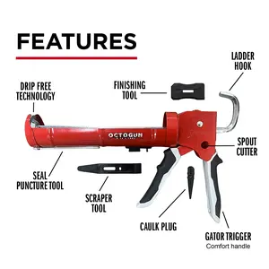 Octogun 930-GTD Drip-Free Caulk Gun
