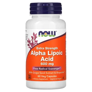 NOW Foods Alpha Lipoic Acid, 600 mg, 60 Veg Capsules
