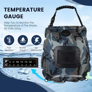 5-Gallon Solar Shower Bag for Camping - Portable Outdoor Shower w/ On-Off Switch & Hose - Heats in Sun for Beach, Hiking & Emergency Use - 4th of July Camping Essential