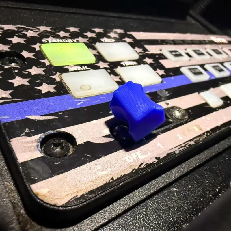 4-Piece Lot 3D Printed Emergency Light Switch Knob Cover with Panel, Secure Fit, Super Glue Compatible Automotive Police Car Interior Accessory