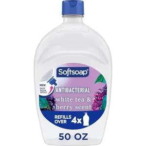 Softsoap Antibacterial Liquid Hand Soap, Kitchen and Bathroom Hand Soap, White Tea and Berry Scent, 50 fl oz Refill