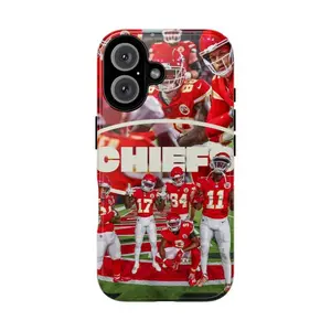Chiefs football phone case, compatible with iPhone 17/16/15/14/13/12/11 Pro Max/Plus and Samsung Galaxy S23FE/22/23/24/25.
