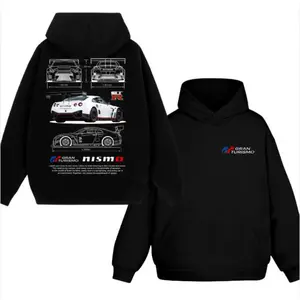 Unisex Oversized Car Hoodie – R35 NISMO Graphic Pullover, Soft Comfortable Streetwear Sweatshirt for Men & Women, Casual Car Enthusiast Pullover