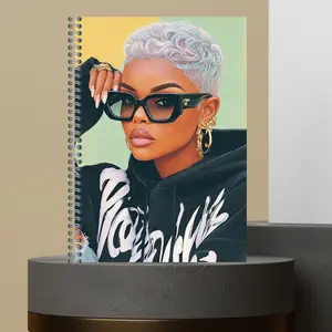 22. [Made to Order] Girlies in Hoodies Hard Cover Journal with Specific Insert of Choice Featuring Stylish Graphic Design