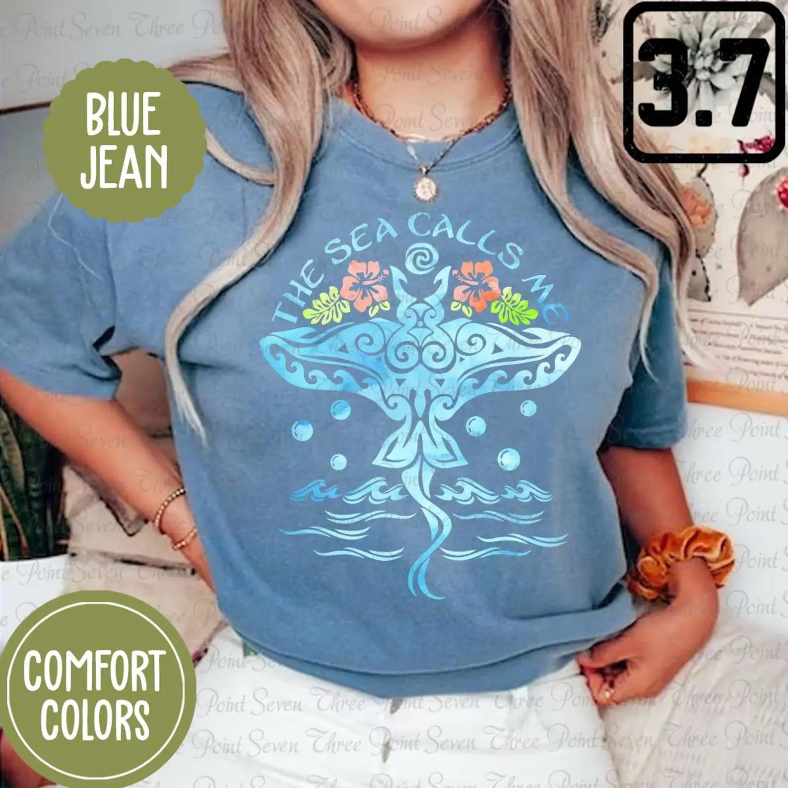Moanaa and Grandma Tala Comfort Colors Shirt, Moanaa Manta Ray Shirt