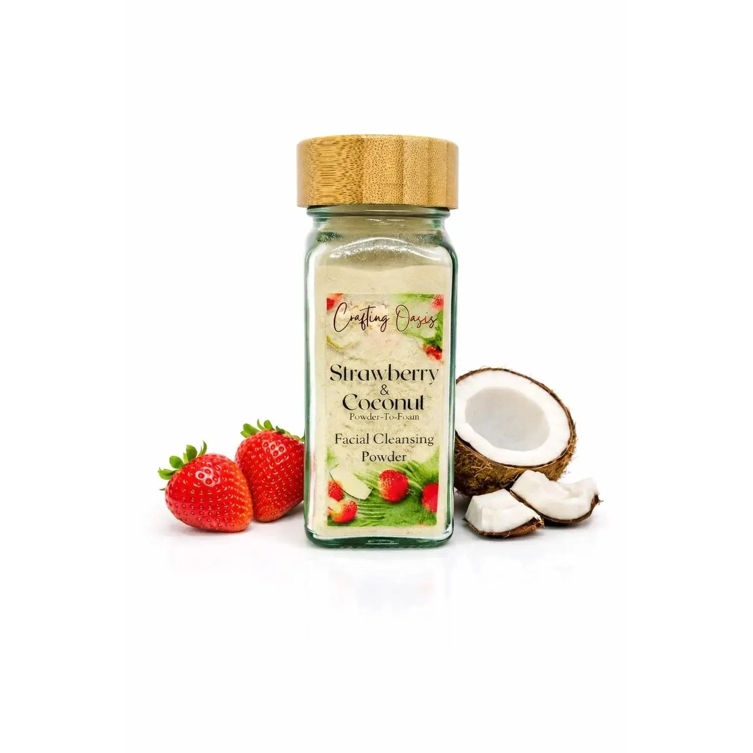 Strawberry & Coconut Powder-to-Foam Facial Cleanser | Gentle Daily Cleanser