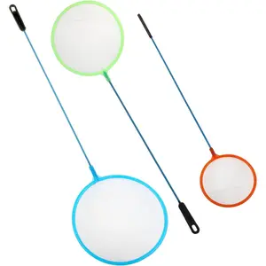 3-piece Mini Aquarium Fish Net Small Fine Mesh Net for Baby Shrimp and All Fish Random Color