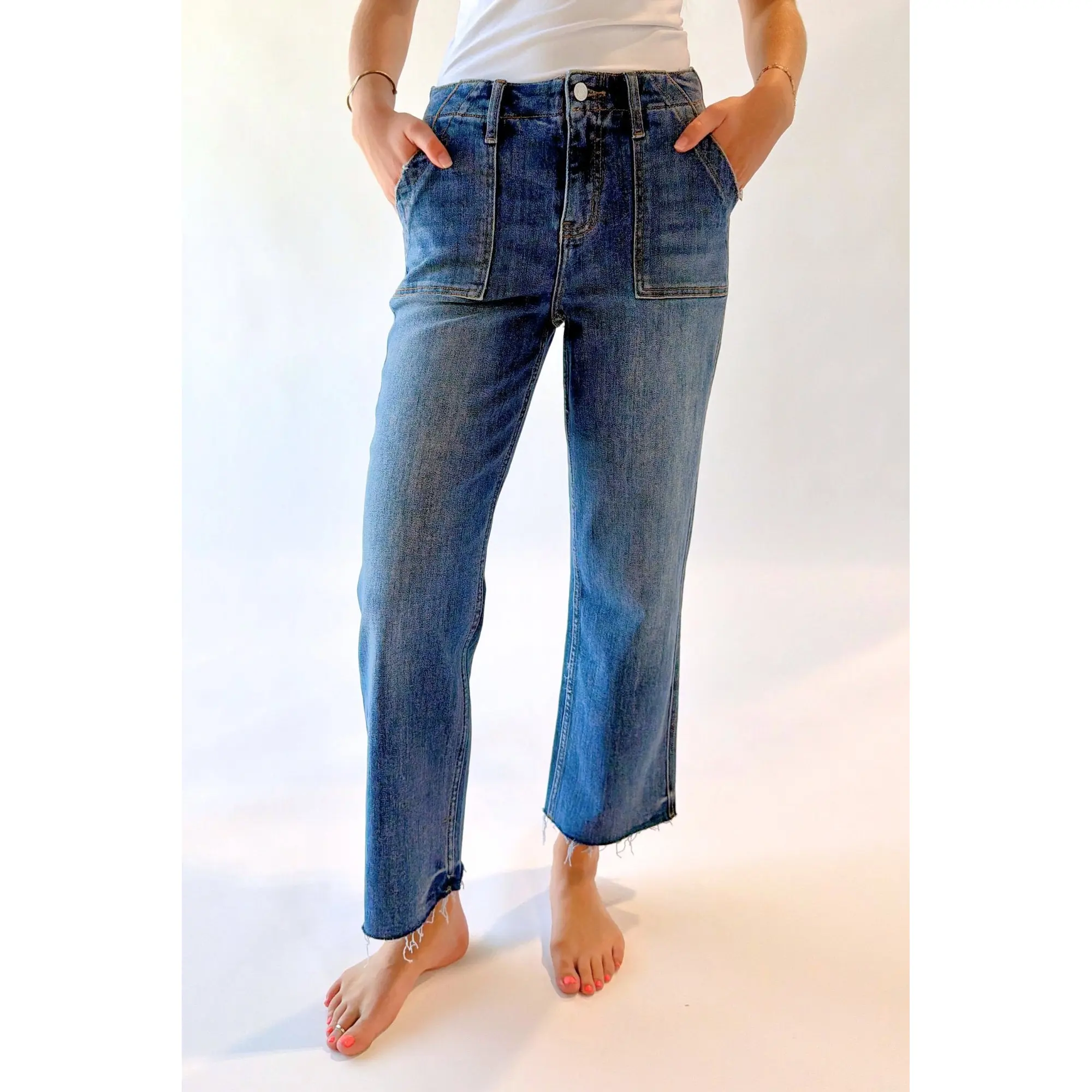 Emerson High Rise Cropped Utility Jean