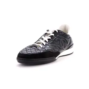 Pre-owned Chanel CC Low-Top Sneakers Quilted Leather and Suede by Rebag