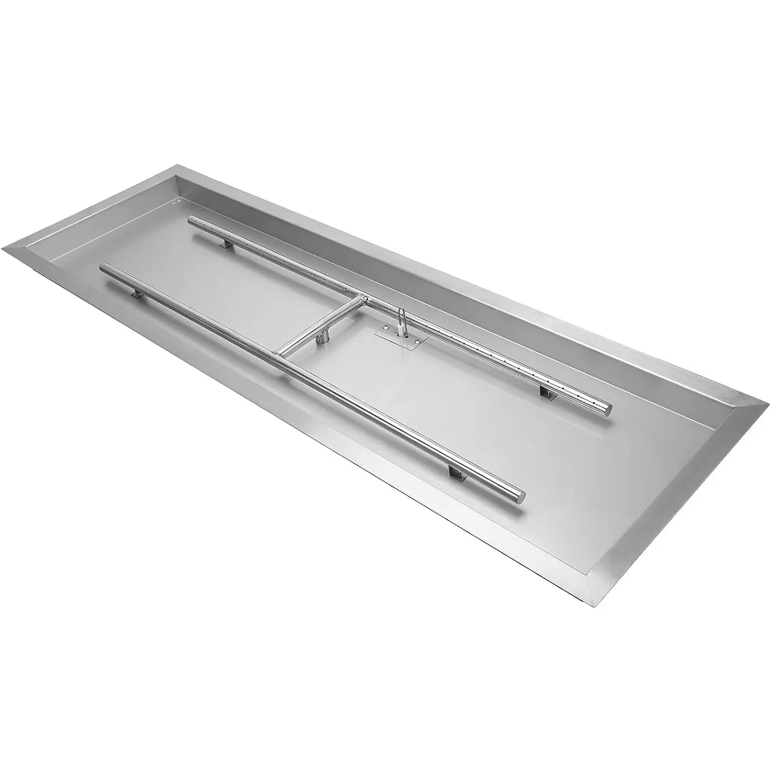 30 x 10 Inch Rectangular Drop-in Fire Pit with H-Burner,304 Stainless Steel  &  Gas Firepits for Outside,125,000 BTU Max