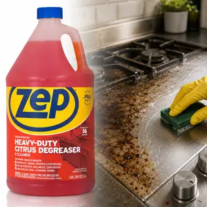 ZEP 1 Gallon Heavy-Duty Citrus Degreaser, Natural Solvent, Grease Remover, Multi-Surface Cleaner, Deodorizing Cleaner, Heavy-Duty, Fast-Acting, Safe on Stainless Steel, Better Than Orange Oil.
