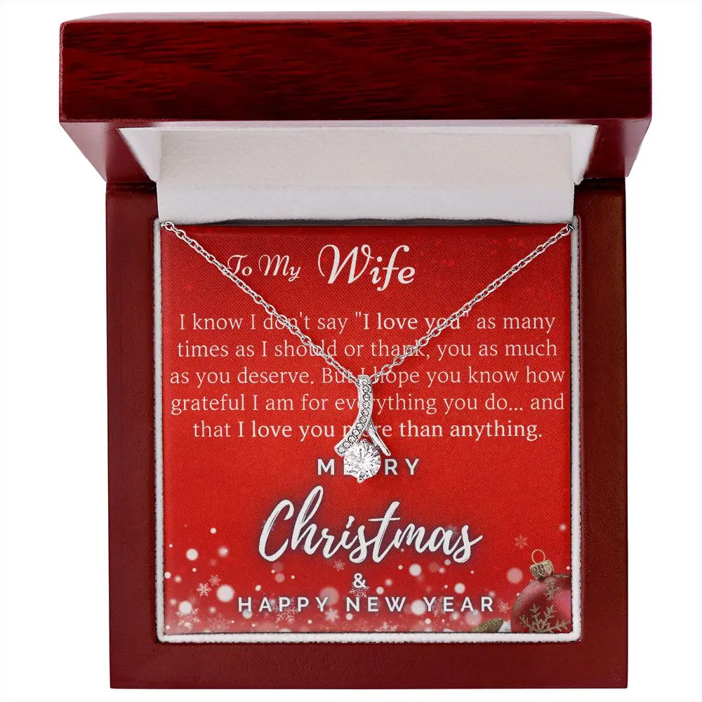 Christmas Gift Necklace for Wife  - Merry Christmas