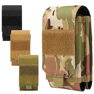 7-inch outdoor tactical double-layered phone case for Two Phones, Belt Clip Pouch Holder, Tactical Cell Phone Holster with Belt Loop, Multi Tool Phone Case, Waist Pocket for Working, Outdoor Living or Hiking-Black