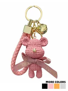 Valentine's Day Keychain with Bell Bow Bear, Keychain Wristlet Strap, Perfect Gift for Friends and Family, Unique Design, High-Quality Hanging Decor