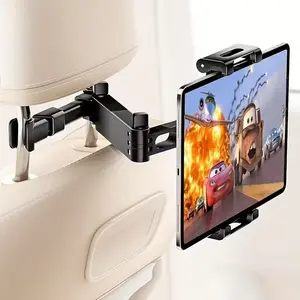 Car Headrest Tablet Holder for Kids, 360° Rotating Adjustable Backseat Tablet Mount, Universal iPad & Phone Holder for Car, Foldable Headrest Mount for Travel, Road Trips, Long Drives, Backseat Entertainment, Fits 4.7–11 Inch Devices