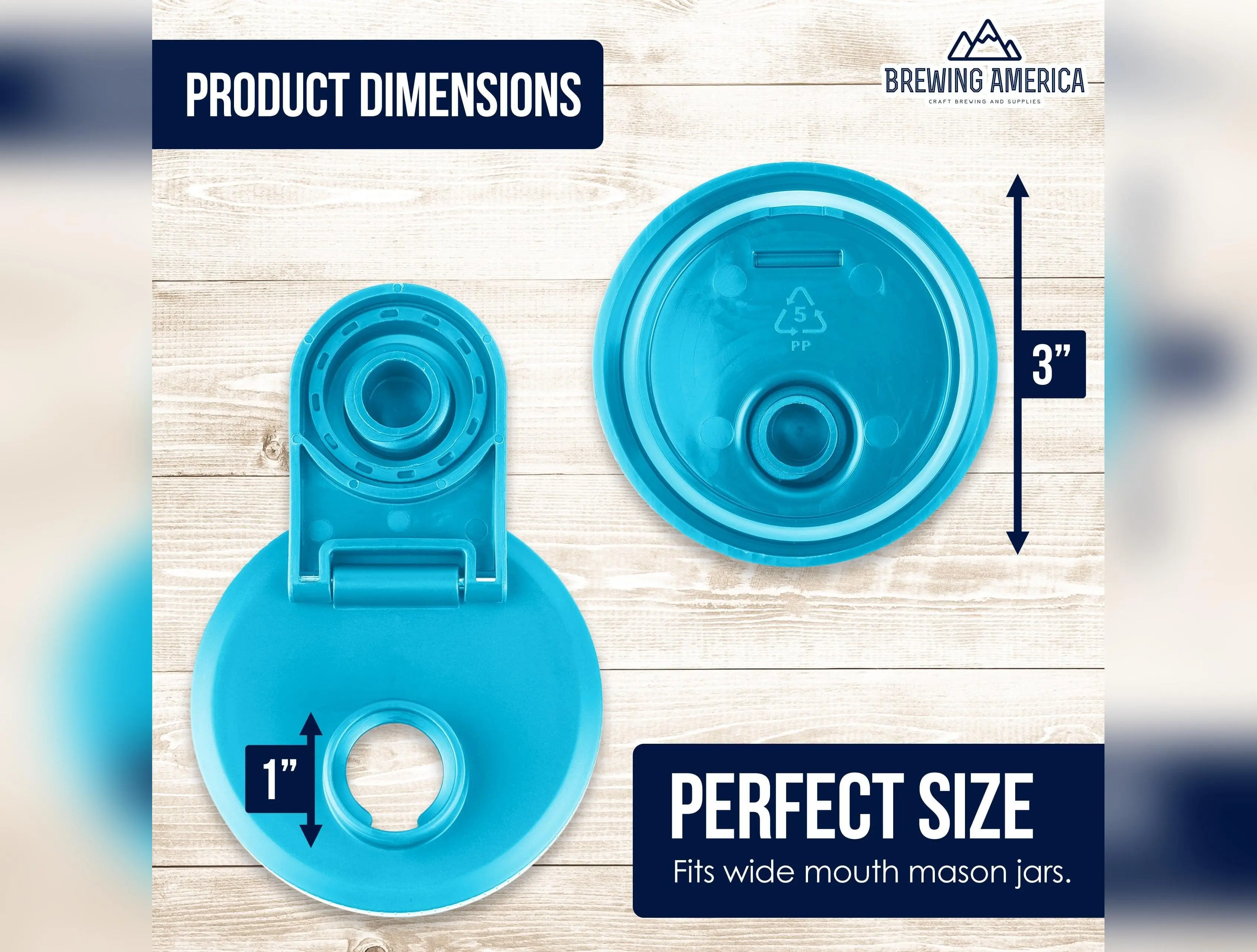 Pint & Half Jar with Teal Pouring Lid – Functional & Stylish Storage With Wide Mouth Azure Standard Mason Jar 24 Ounce 1-Pack