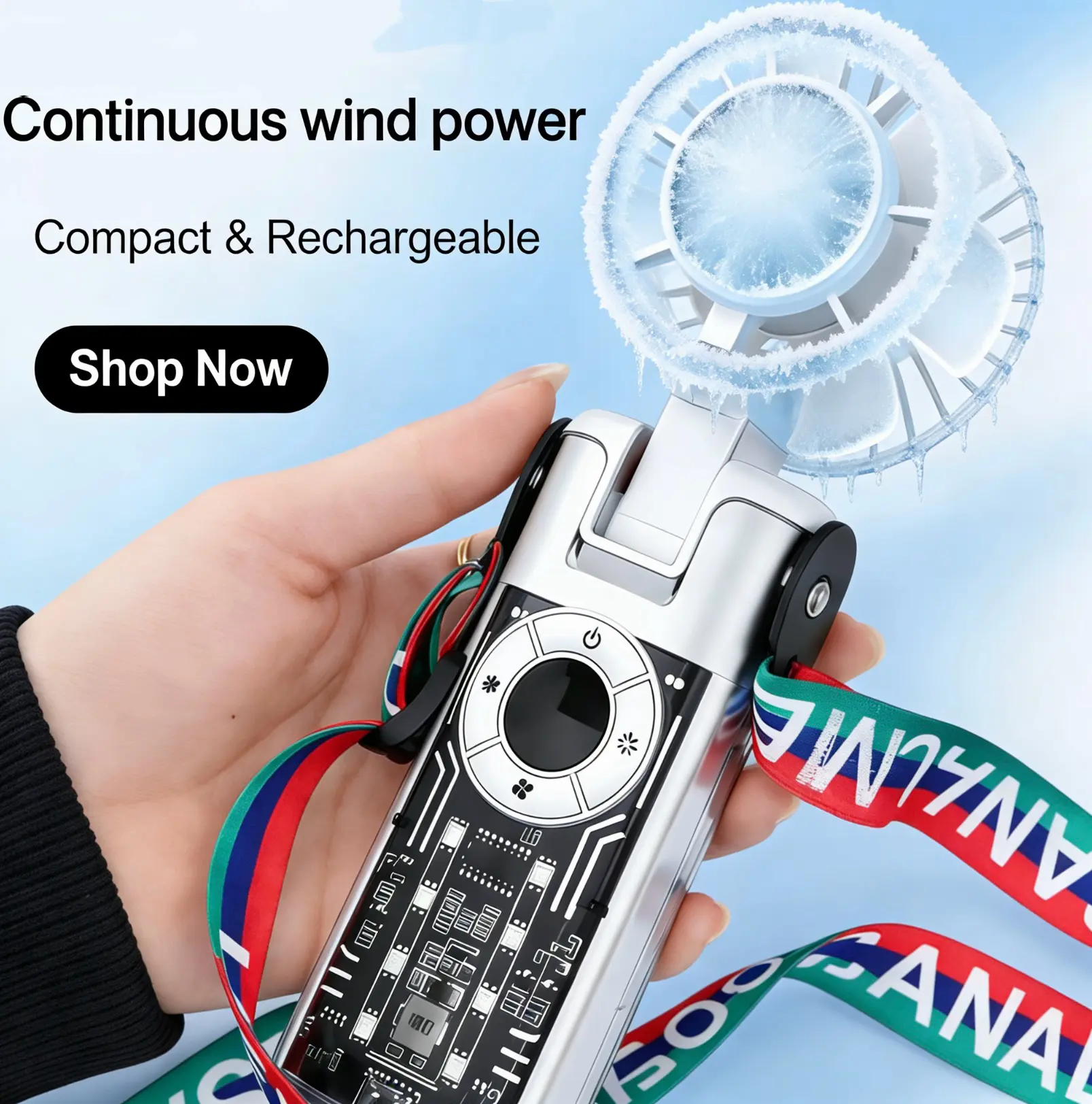 199-Speed Precise Control Handheld Cooler, 4000mAh Battery with Up to 12H Runtime, 25dB Quiet Operation, Foldable AC Fan for 2026 Blistering Heat