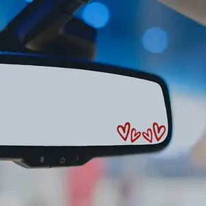 [pack of 2pcs] Vinyl Love Heart Stickers for Car Mirrors & Laptops, Stylish Motorcycle Window Decals, Fun Decorative Accessories, Personalize Your Vehicle
