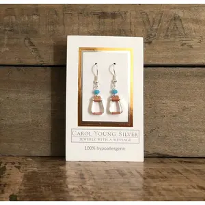 stirrup aqua bead earrings