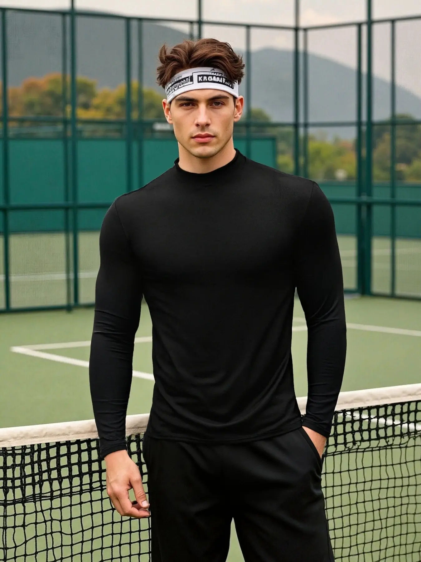Men's autumn and winter high-neck sports tight-fitting clothes, fitness wear, basketball and tennis base layer shirts, couple outfits, can be worn alone as a base layer, comfortable and durable.Christmas, Athletic Sports Clothing