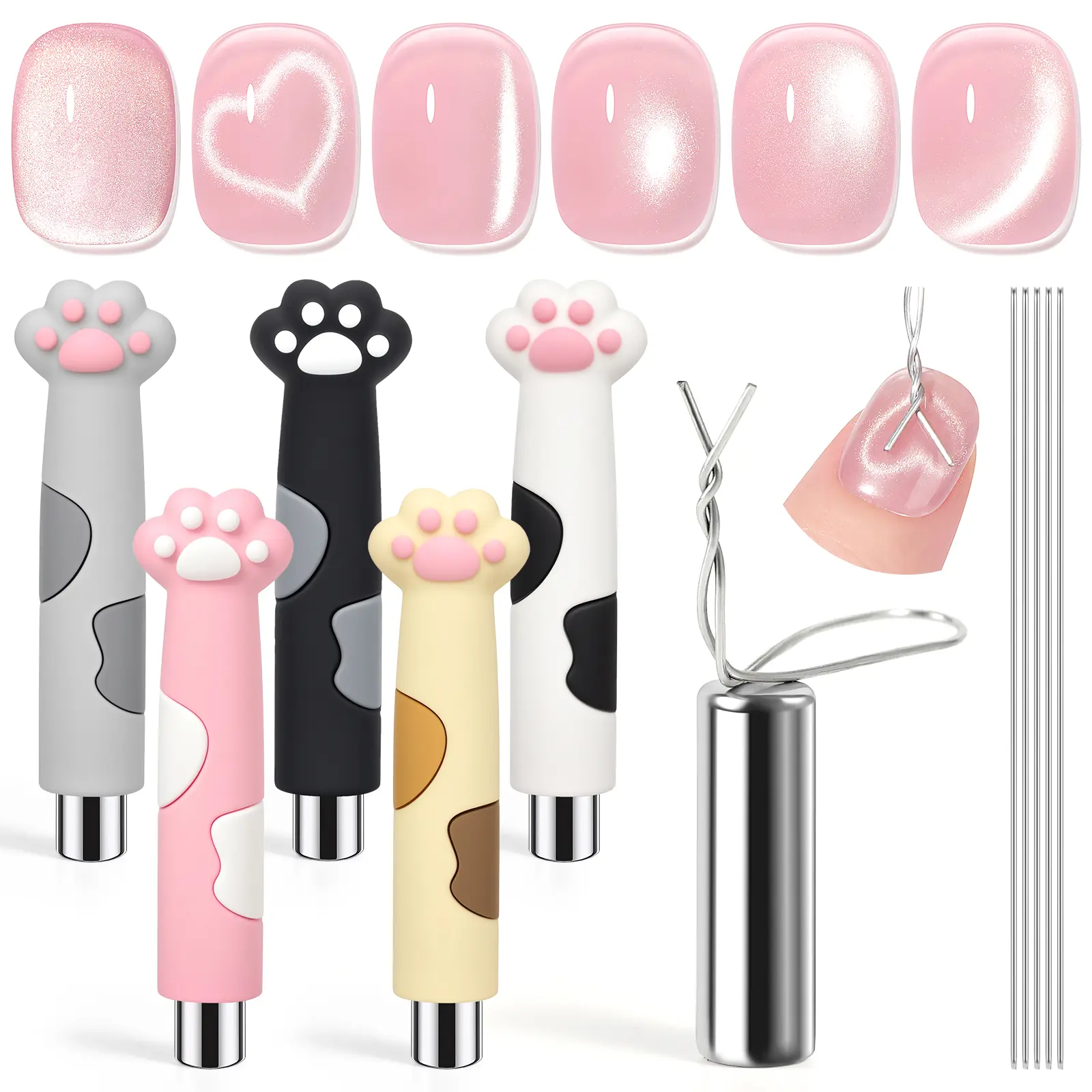 6PCS Cat Eye Magnet for Nails N35 Neodymium