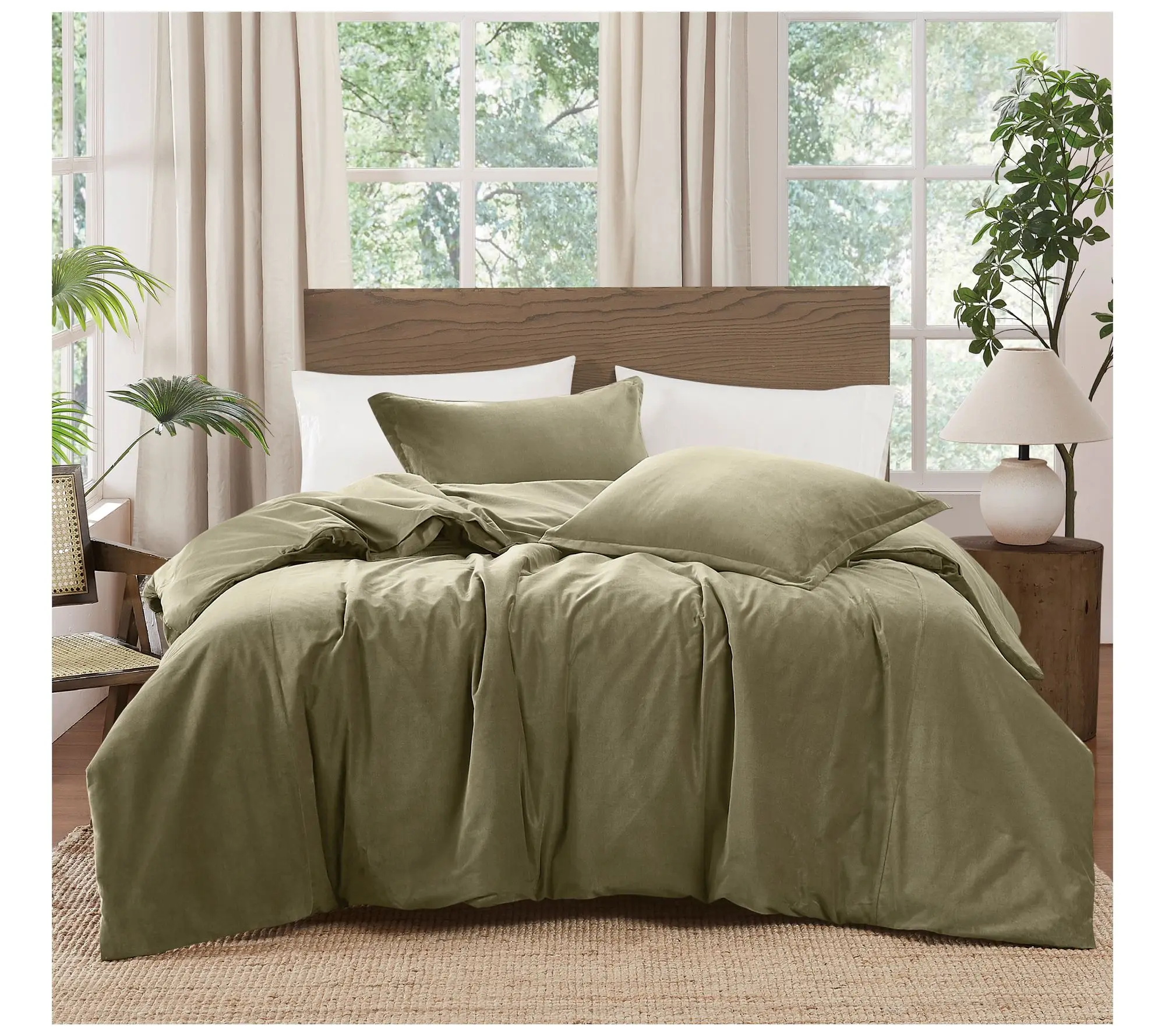 Brooklyn Loom Matte Cotton Velvet 3-Piece KingDuvet Set
