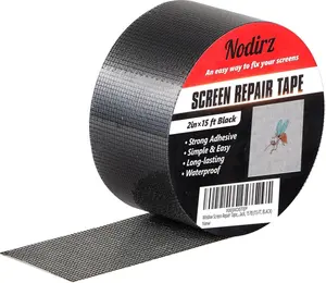 Window Screen Repair Tape, 2 in X 15 FT(180IN) Screen Rrepair Kit for Windows or Doors, Strong Adhesive Screen Patch Repair Kit Mesh Repair (Black, 15 FT)