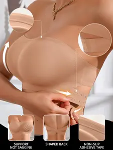 Women's Everyday Bra Bralette, Comfortable Non-Slip Design, Side Buckle Closure, Backless Strapless No Underwire Soft Fit, All Seasons Wear