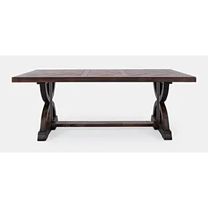 Fairview Transitional Herringbone Distressed Acacia Coffee Table