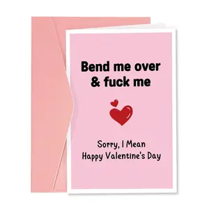 1pc Naughty Valentine's Day Card for Him, Raunchy Valentine's Day Card for Husband Boyfriend, Dirty Valentine's Day Card from Wife Girlfriend, Bend Me Over And Fuck Me, Vertical Cards