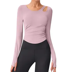 BMJL Womens Long Sleeve Yoga Athletic Gym Clothes Built in Bra Active T Shirt Crop Fall Shirts #SwimWeek #Summervibes