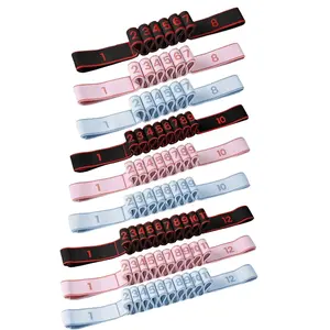 Premium Yoga Stretching Strap with 8/10/12 Loop Multi-Level Resistance Band for Men Women Home Workout Exercise Physical Therapy Soft Fabric Digital Markings
