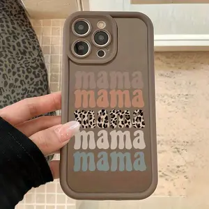 Phone case: Brown MAMA Design TPU Anti-Fall Full Coverage Precision Protective Case Suitable for Apple iPhone 17 E Air Pro ProMax iPhone16 15 14 Plus 13 12 Mini 11 X XS XR Trending