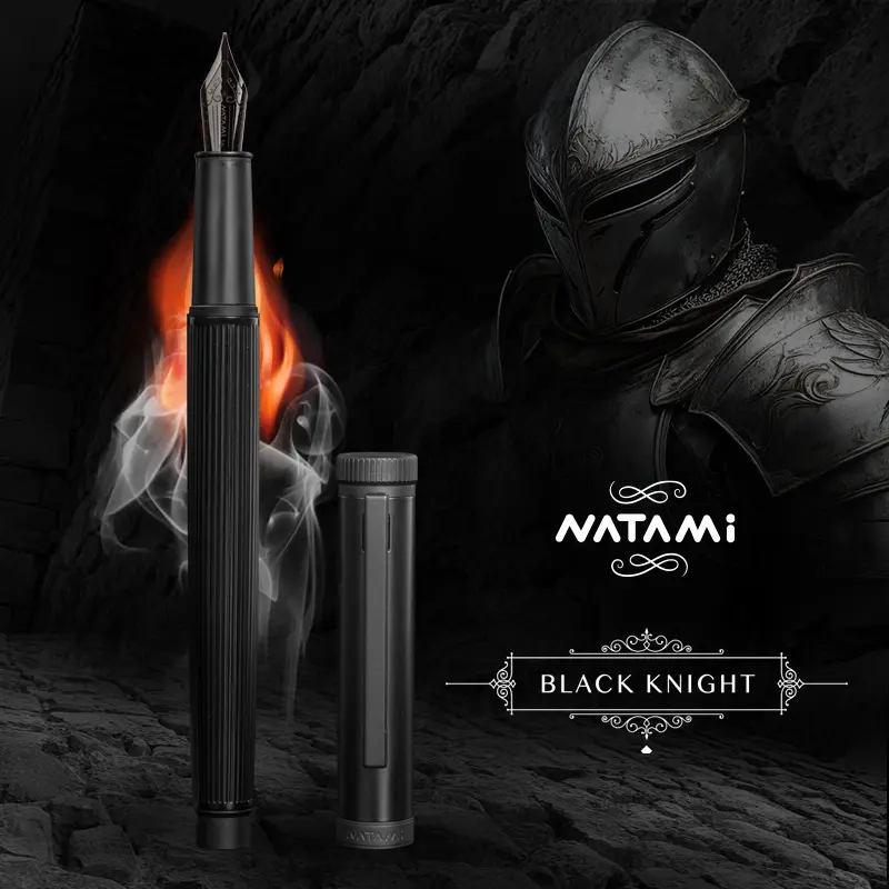 Natami Fountain Pen Extra Fine Nib, Piston Filling Fountain Pen with Ink Converter, Smooth Writing Metal Pen for Office Business Signature Calligraphy Gift