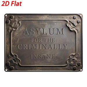 vintage asylum for the criminally insane metal-tin sign, creative wall decor, wall art for home living room bedroom garden, room decor, signage, decoration items, decorating, frame