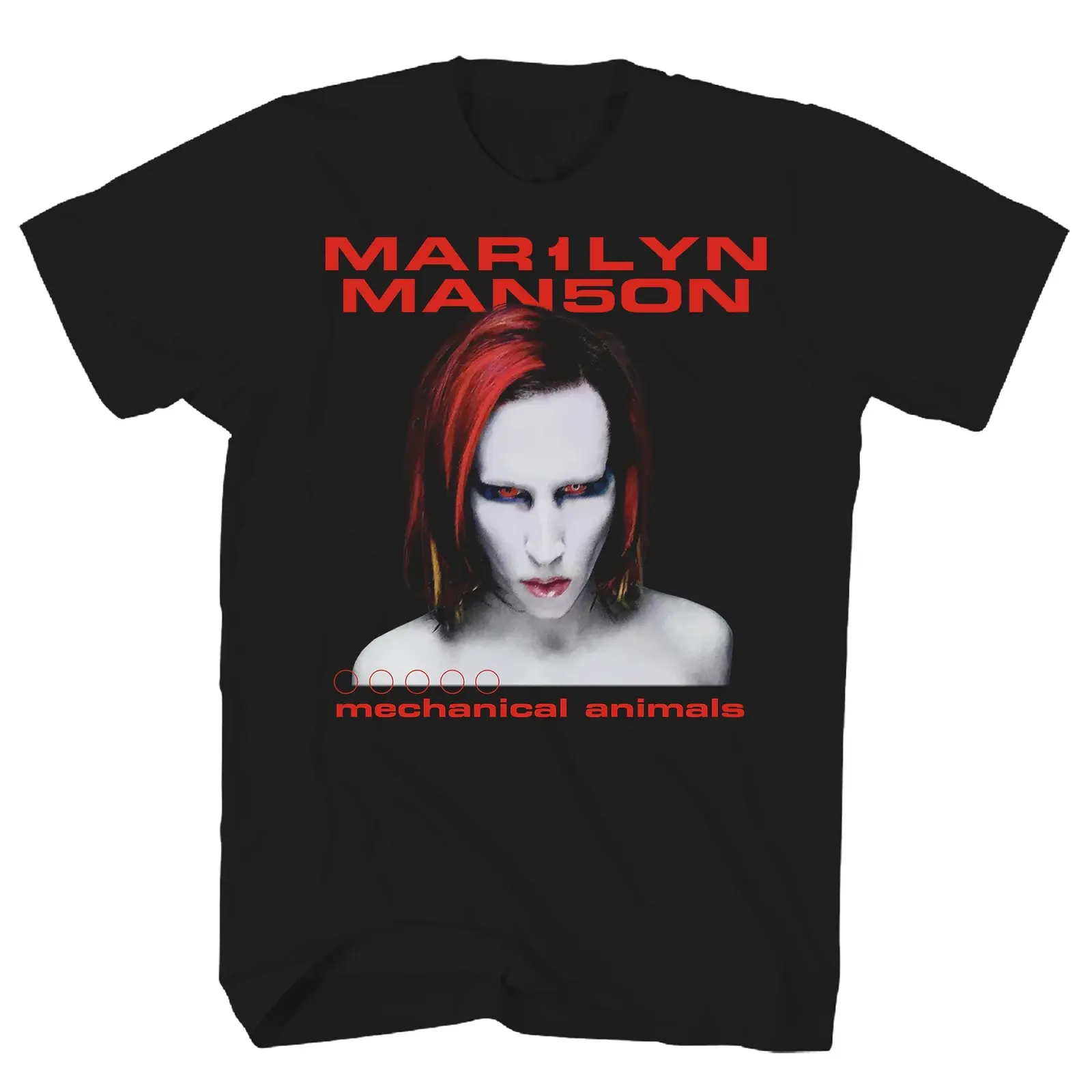 Men's Mechanical Animals Graphic Print T-Shirt, Vintage Rock Band Tee in Soft Cotton Fabric for Casual Work or an Evening Out, Cocoon