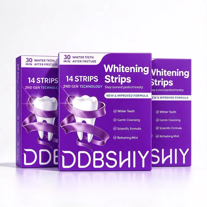 Teeth Strips, Portable Independent Packs - Lightweight Mint-Flavored 7-Pair (14 Strips, 30g) for Oral Health, At-Home Dental Cleansing, Daily Care Whitening