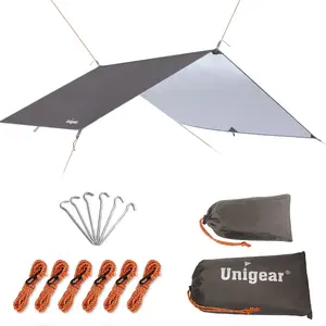 Unigear Rainproof Camping Tarp Shelter - 210D Waterproof Oxford Fabric with PU Coating, Portable Bag, 100% Satisfaction Guarantee
