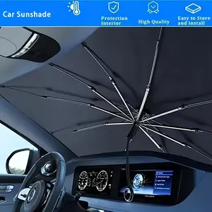 Single-Piece Car Sunshade | Universal Fit, Easy-to-Install and Foldable, Stainless Steel, Suitable for Sedans, SUVs, and Trucks - Essential Summer Sun Protection for Cooler Vehicle Interiors, Ideal for Travel and Camping, Car Accessory