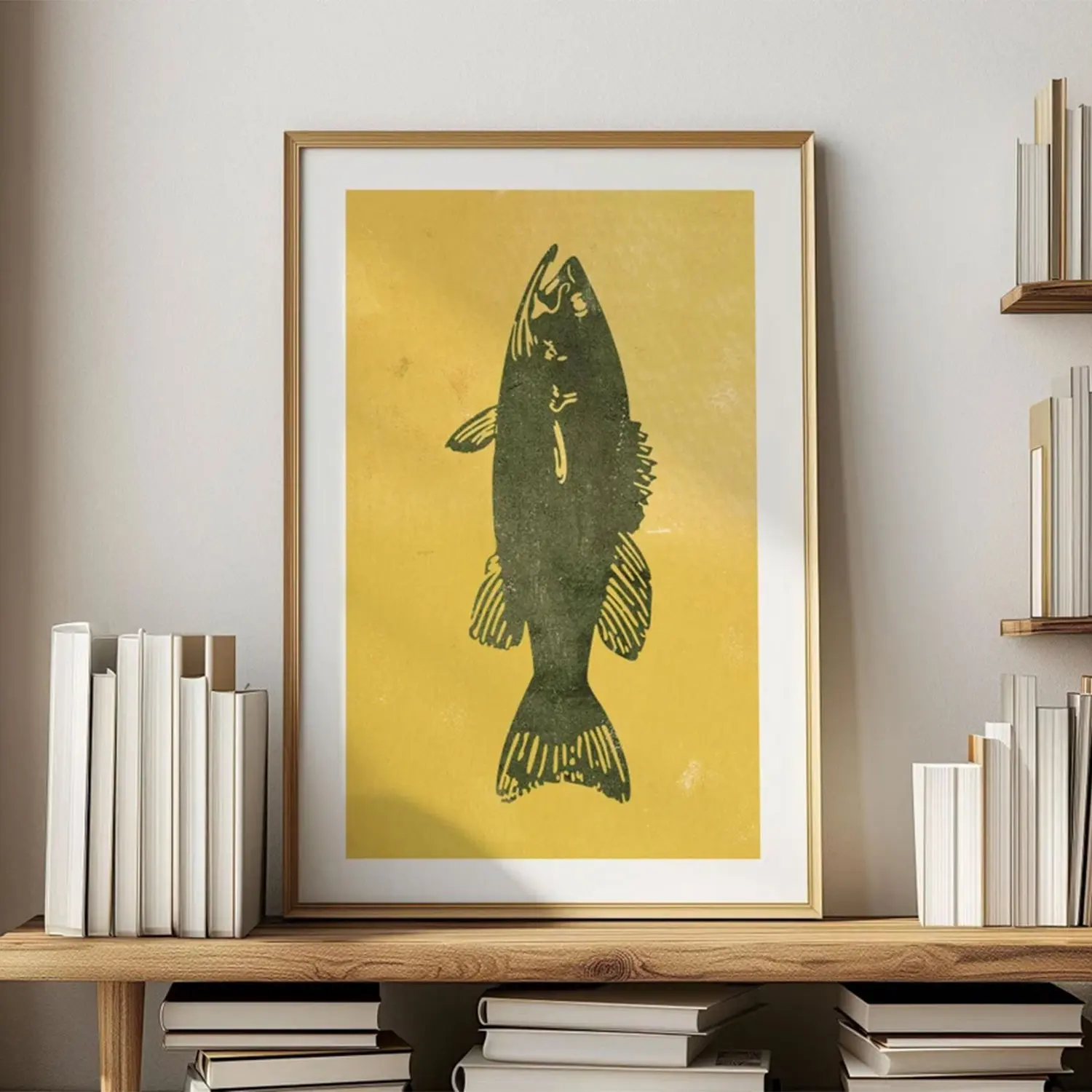Retro Fish Print Poster, Fishing Gift for Dad, Fish Art Poster, Home Office Decor, Hunting Fishing Decor, Angler Wall Art, Gift for Fisherman