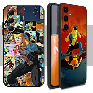Popular Invincible Cartoon Phone Case For Samsung Galaxy S26 S25 S24 S23 S22 For iphone 17 16 15 14 13 12 11 17Air Plus Pro Promax Soft Black