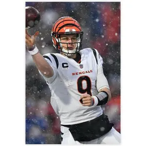 Joe Burrow Poster Football Art Sports Wall Art Canvas Poster Paintings for Living Room