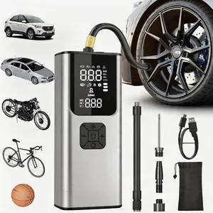 Portable Electric Air Compressor 2-150 PSI (10.3 bar), 6 Preset Modes, Auto-Stop, 10-Tire Capacity, LED, USB-C Rechargeable