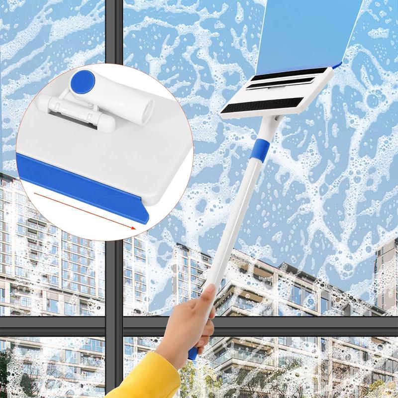 Baseboard Cleaner Tool with Handle, Wall Cleaner with Extendable Long Handle ,Door Frame Cleaning Tool Including 4  Cleaning Pads. Quick Clean Baseboard Cleaning, Ceiling and Wall.